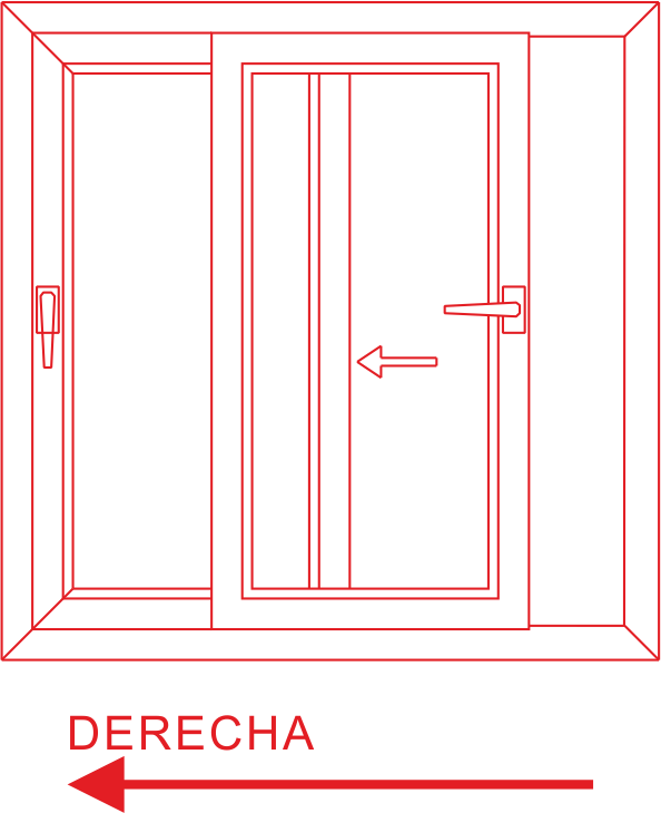 Ventana CORREDERA Apertura MANO DERECHA