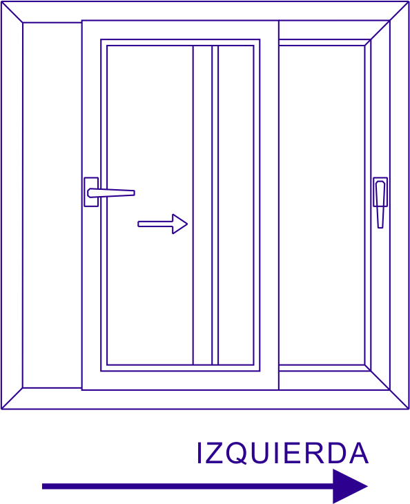 Ventana CORREDERA Apertura MANO IZQUIERDA