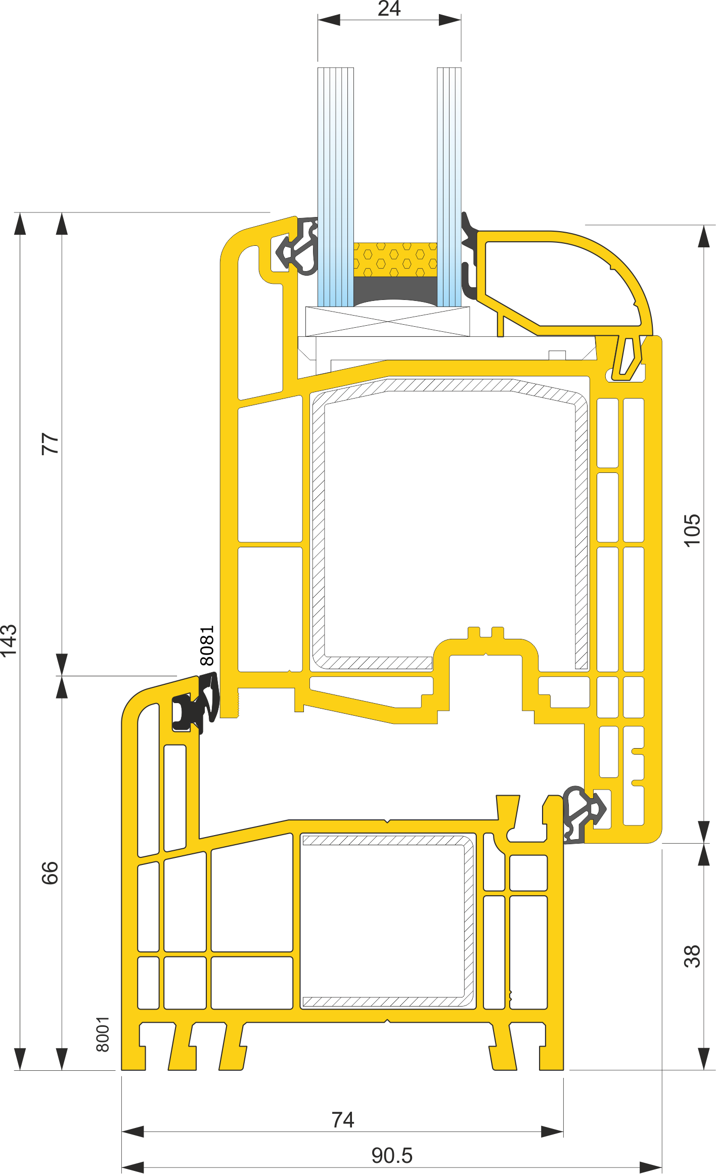 G74 4 - Sección Marco 8001/8006 + Hoja 8081