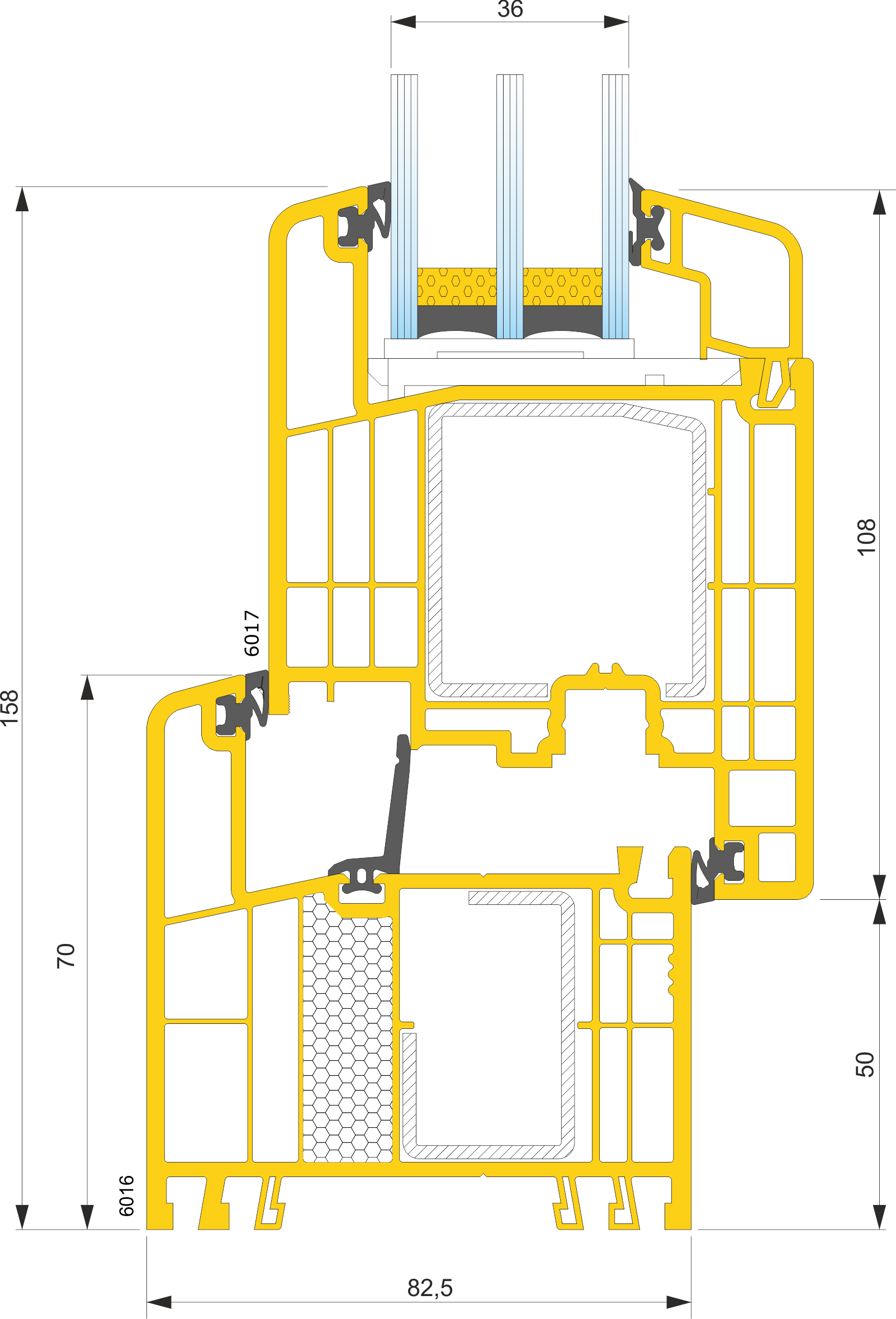 G82 2 - Sección Marco 6016 + Hoja 6017