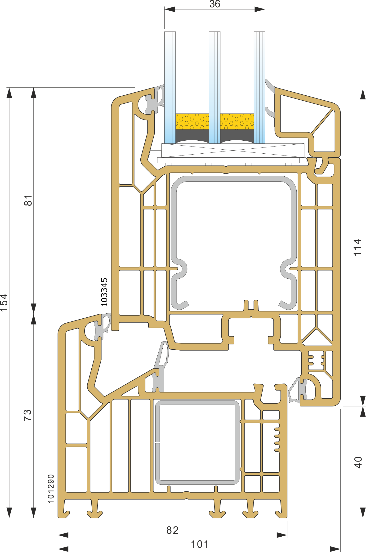 V82 2 - Sección Marco 101290 + Hoja 103345